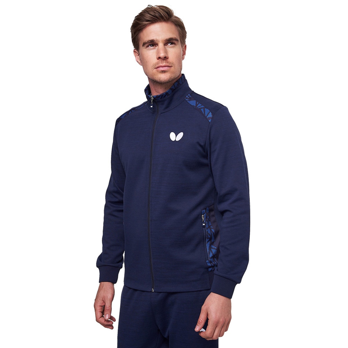 Higo Tracksuit Jacket: Blue, Model